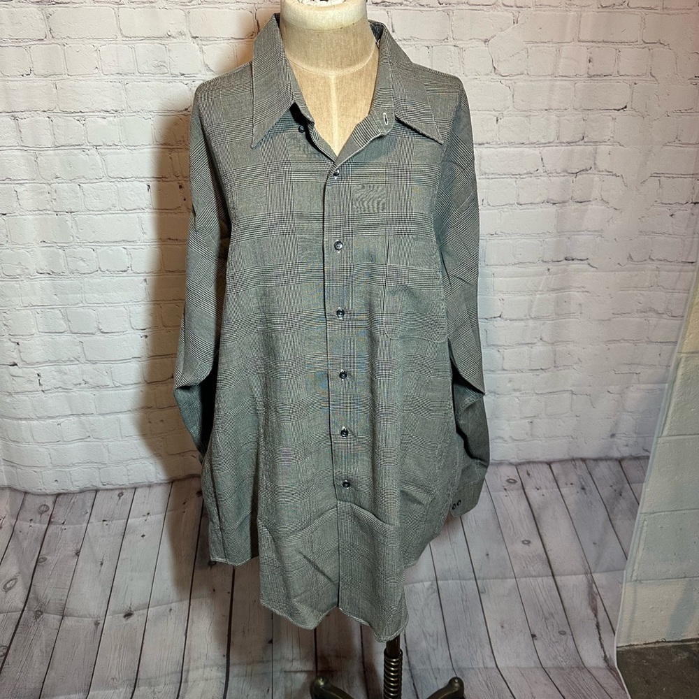 Mens‎ Vintage 90s John Henry Long sleeve dark academia Plaid button up Shirt